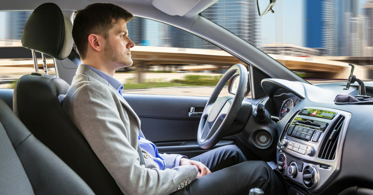 Man in a Driverless Car