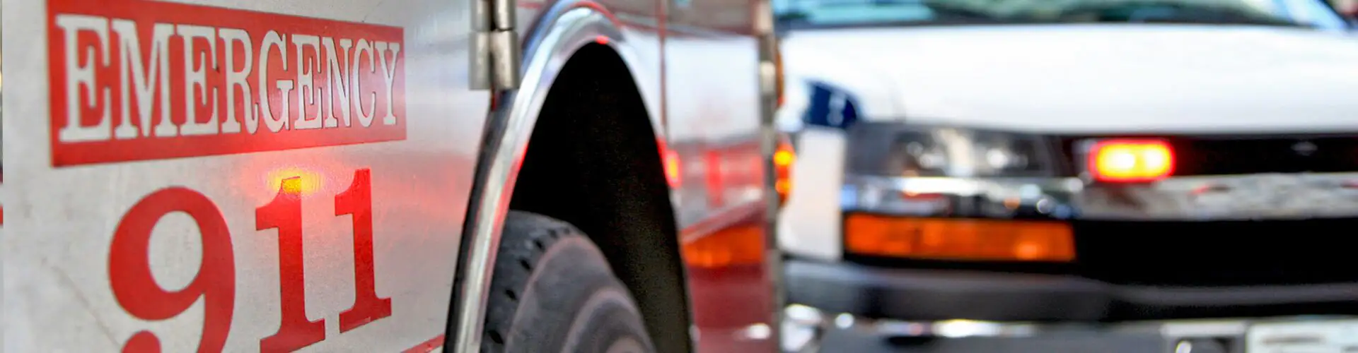 emergency vehicle responding to a car accident