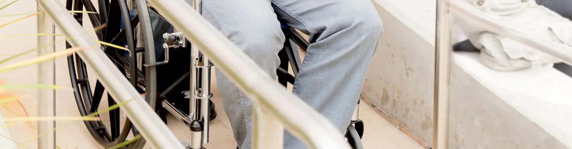 injured person in a wheelchair
